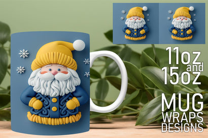 Unique mug wrap templates, perfect for creative minds! , 3D Santa Sublimation HoodArtCraft 