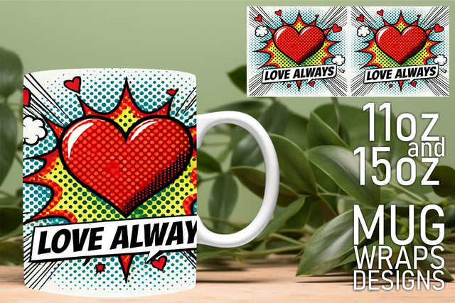 Unique mug wrap templates, perfect for your creative projects! , 3D Heart Sublimation HoodArtCraft 