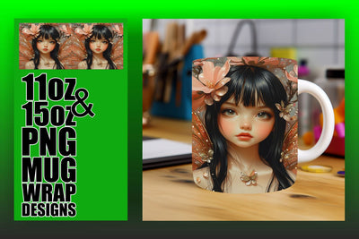 Unique mug wrap templates, perfect for your creative projects! , Fairy Sublimation HoodArtCraft 