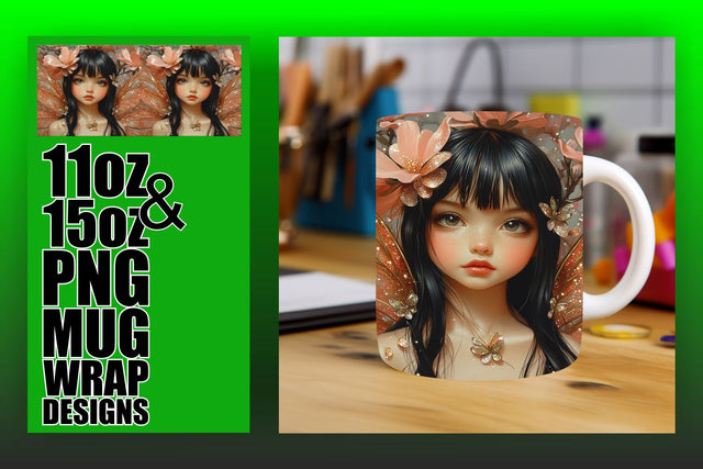 Unique mug wrap templates, perfect for your creative projects! , Fairy Sublimation HoodArtCraft 