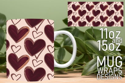 Unique mug wraps for sublimation, perfect for DIY projects! , Heart Sublimation HoodArtCraft 