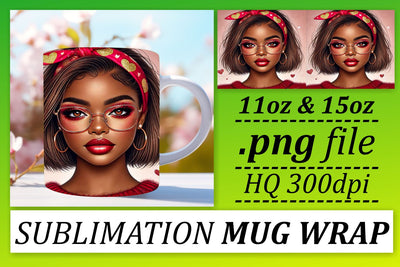 Unique mug wraps, great for personal touch! , Love Girl Sublimation afrosvg 