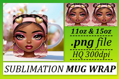 Unique mug wraps, ideal for your sublimation needs! , Love Girl Sublimation afrosvg 