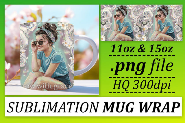 Unique mug wraps, ideal for your sublimation needs! , Woman Sublimation afrosvg 