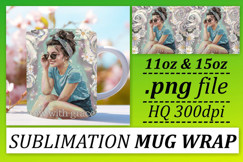 Unique mug wraps, ideal for your sublimation needs! , Woman Sublimation afrosvg 