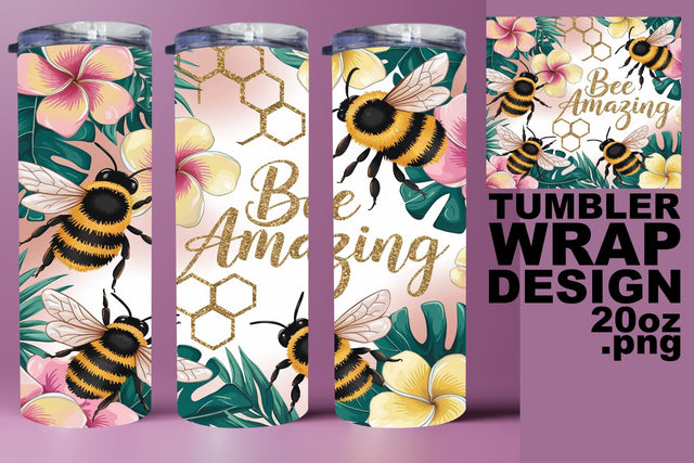 Unique PNG design, great for 20oz tumbler crafting! , Bee Sublimation HoodArtCraft 