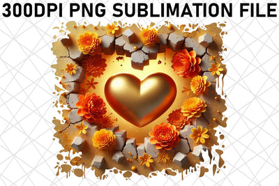 Unique PNG designs for bath mats, stylish bathrooms! , 3D Heart Sublimation afrosvg 