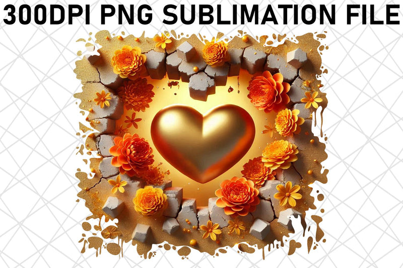 Unique PNG designs for bath mats, stylish bathrooms! , 3D Heart Sublimation afrosvg 