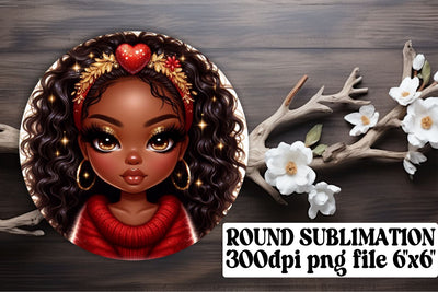 Unique PNG files for keychains, ready for round designs! , Love Girl Sublimation afrosvg 