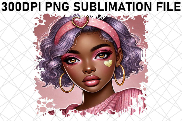 Unique PNG templates, ready for all your creative work! , Love Girl Sublimation afrosvg 