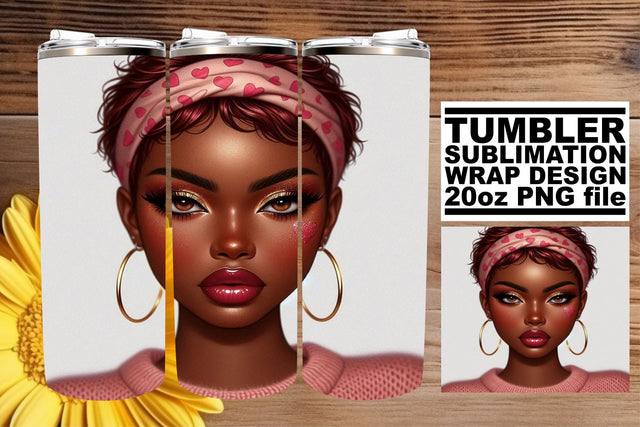 Unique PNG tumbler wrap, ideal for creative projects! , Love Girl Sublimation afrosvg 