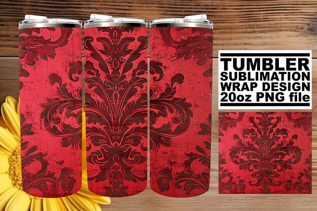 Unique Red Glitter Pattern Tumbler Wrap Artwork Sublimation afrosvg 