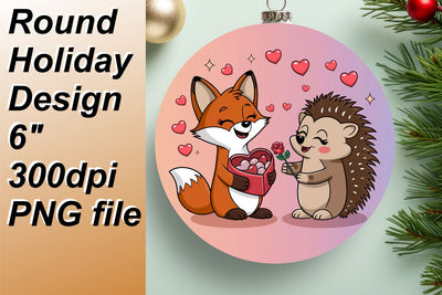 Unique round designs for charming keychains, ignite your imagination., Valentines Sublimation HoodArtCraft 