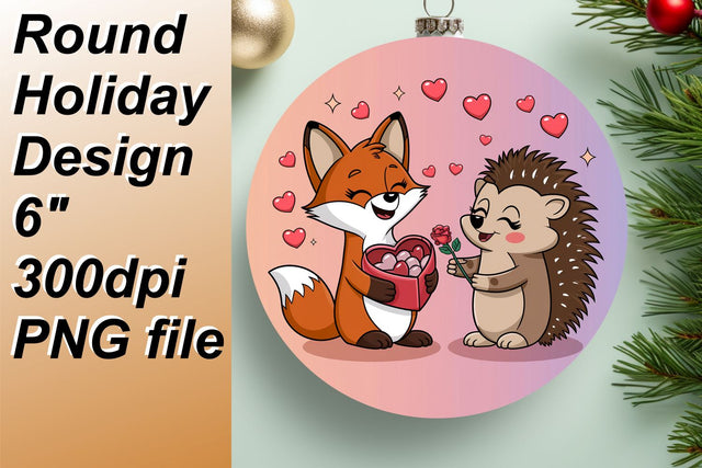 Unique round designs for charming keychains, ignite your imagination., Valentines Sublimation HoodArtCraft 