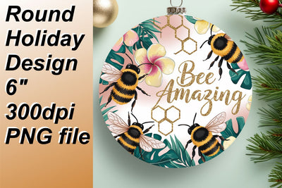 Unique round designs for keychains, enhance your creative projects., Bee Sublimation HoodArtCraft 