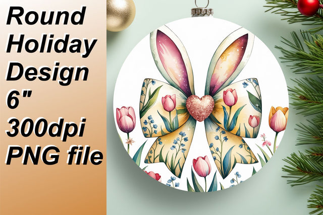 Unique round designs for keychains, enhance your creative projects., Easter Bunny Sublimation HoodArtCraft 