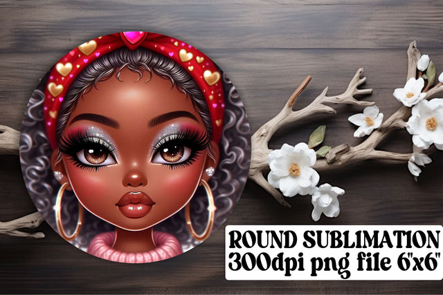 Unique round designs, ideal for keychain sublimation! , Love Girl Sublimation afrosvg 