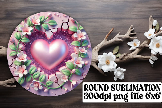Unique round designs, PNGs ready for sublimation use! , 3D Heart Sublimation afrosvg 