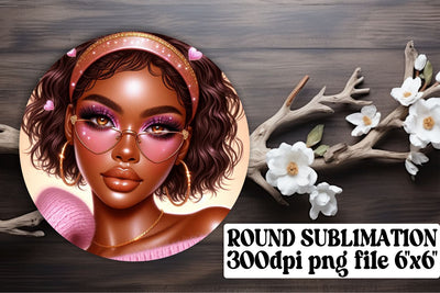 Unique round designs, ready for stylish keychain sublimation! , Love Girl Sublimation afrosvg 
