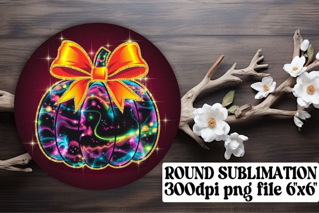 Unique round designs, ready for stylish keychain sublimation! , Neon Fall Sublimation afrosvg 