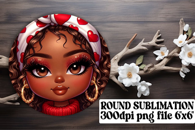 Unique round PNG files, perfect for sublimation keychains! , Love Girl Sublimation afrosvg 