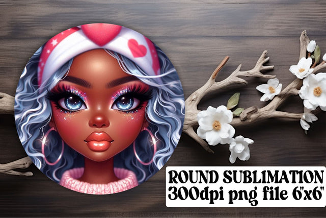 Unique round PNG files, perfect for sublimation keychains! , Love Girl Sublimation afrosvg 