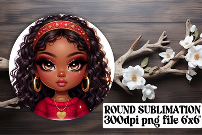 Unique round PNGs, perfect for vibrant keychain projects! , Love Girl Sublimation afrosvg 