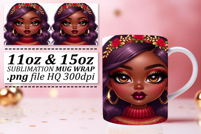 Unique styles for mug wraps, great for personal use! , Love Girl Sublimation afrosvg 