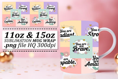 Unique styles for mug wraps, great for personal use! , Quote Sublimation afrosvg 