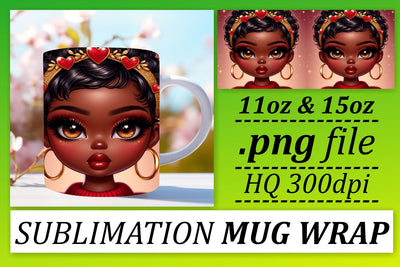 Unique styles for sublimation, create stunning mugs! , Love Girl Sublimation afrosvg 