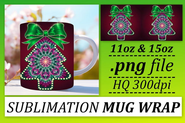 Unique styles for sublimation, create stunning mugs! , Neon Xmas Sublimation afrosvg 