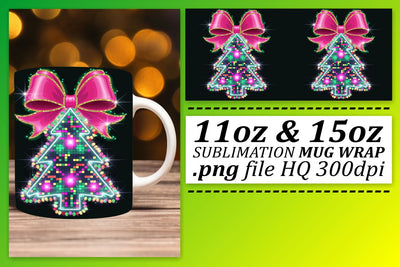 Unique styles for sublimation, make your mugs shine! , Neon Xmas Sublimation afrosvg 
