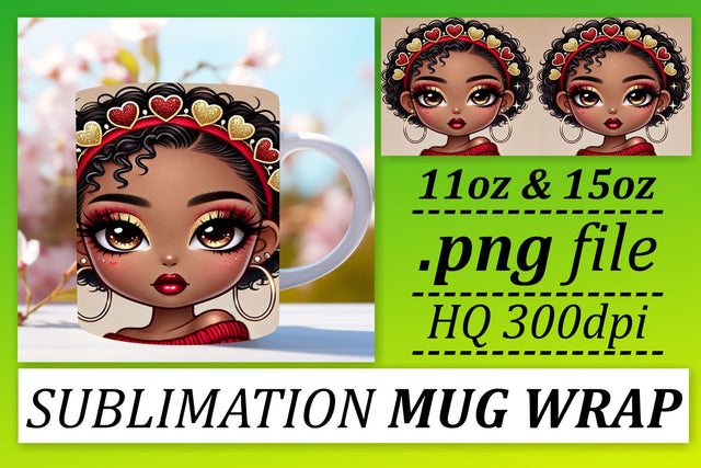 Unique styles, perfect for 11oz and 15oz mugs! , Love Girl Sublimation afrosvg 