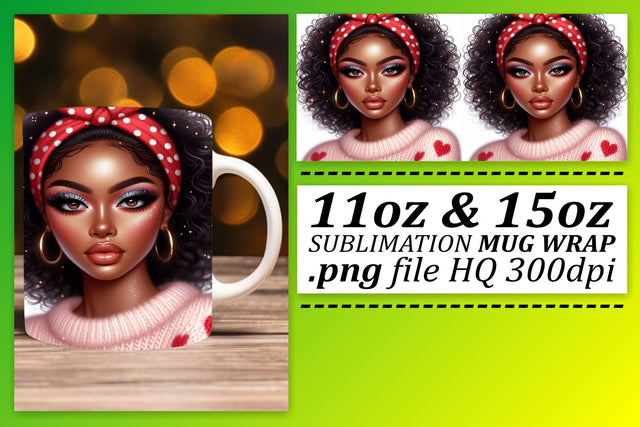 Unique styles, perfect for 11oz and 15oz mugs! , Love Girl Sublimation afrosvg 
