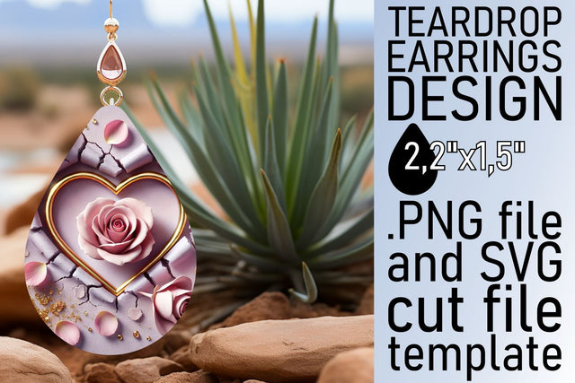 Unique sublimation design, perfect for earrings! , 3D Heart Sublimation afrosvg 