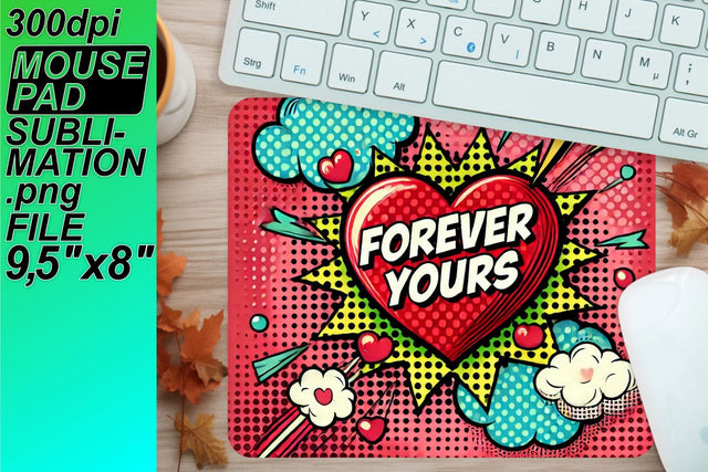 Unique sublimation mouse pad templates, craft your vision! , 3D Heart Sublimation HoodArtCraft 