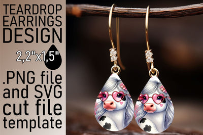 Unique teardrop earrings design, easy-to-use PNG! , Valentines Sublimation afrosvg 