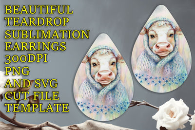 Unique teardrop earrings PNG, perfect for sublimation crafts, Animals Sublimation HoodArtCraft 