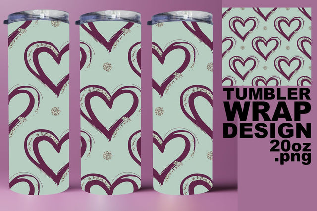 Unique tumbler design, great for crafting projects! , Heart Sublimation HoodArtCraft 