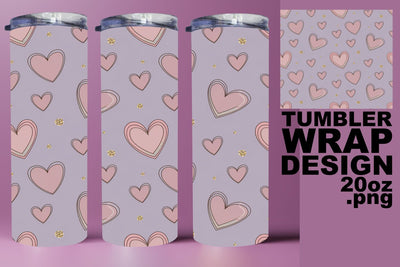Unique tumbler design, ideal for custom gifts! , Heart Sublimation HoodArtCraft 