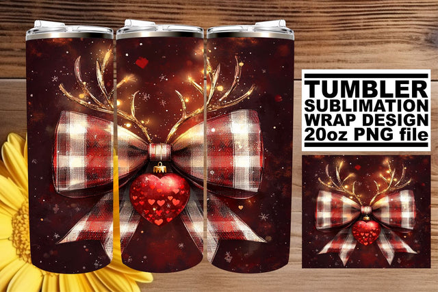 Unique tumbler designs, elevate your drinkware collection! , Christmas Bow Sublimation afrosvg 