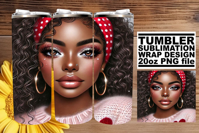 Unique tumbler wrap, designed for stunning results! , Love Girl Sublimation afrosvg 