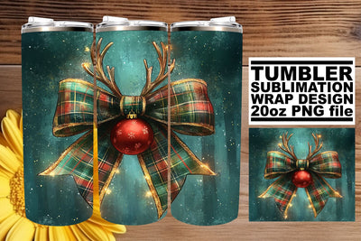 Unique tumbler wrap, designed for your creative flair! , Christmas Bow Sublimation afrosvg 
