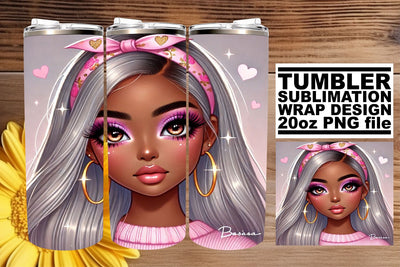 Unique tumbler wrap, designed for your creative flair! , Love Girl Sublimation afrosvg 