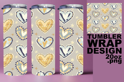 Unique tumbler wrap, great for crafting joy! , Heart Sublimation HoodArtCraft 
