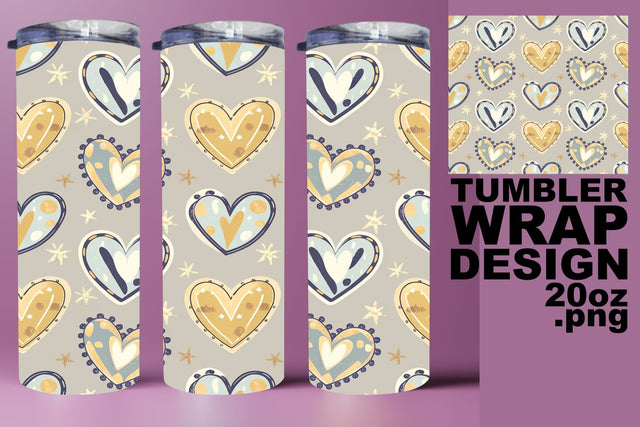 Unique tumbler wrap, great for crafting joy! , Heart Sublimation HoodArtCraft 