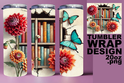 Unique tumbler wrap, great for creative ideas! , Books Sublimation HoodArtCraft 