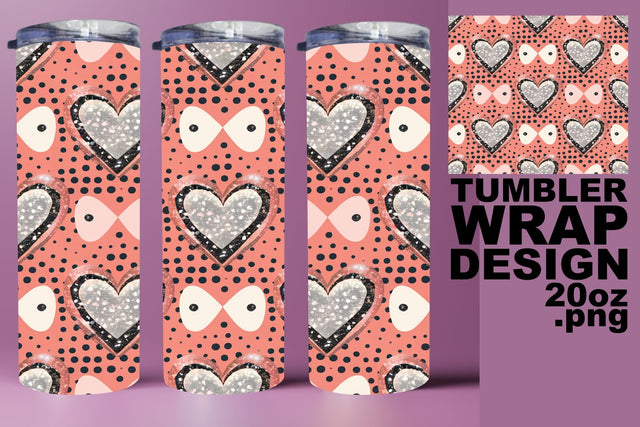Unique tumbler wrap, ideal for creative projects! , Heart Sublimation HoodArtCraft 