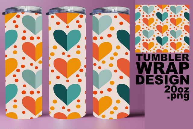 Unique tumbler wrap, perfect for creative fun! , Heart Sublimation HoodArtCraft 