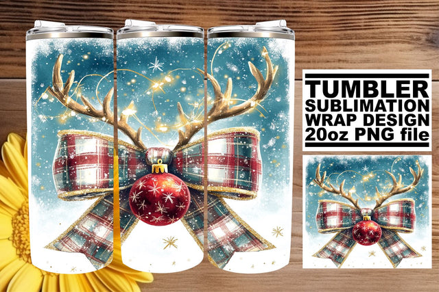 Unique tumbler wrap, perfect for your next DIY project! , Christmas Bow Sublimation afrosvg 